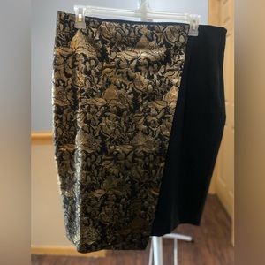 Black and gold Lane Bryant midi skirt